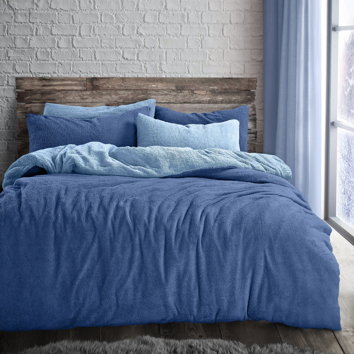 Velosso Teddy Reversible Duvet Cover & Pillowcase Set