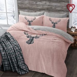 Velosso Stag Head Teddy Duvet Cover & Pillowcase Set