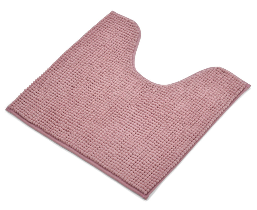 Luxury Non-Slip Soft Blush Pink Pedestal Mat Shaggy Noodle Super Absorbent Microfiber Bathroom Mat