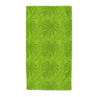 Tropical Leaves Embossed Jacquard Beach Towel