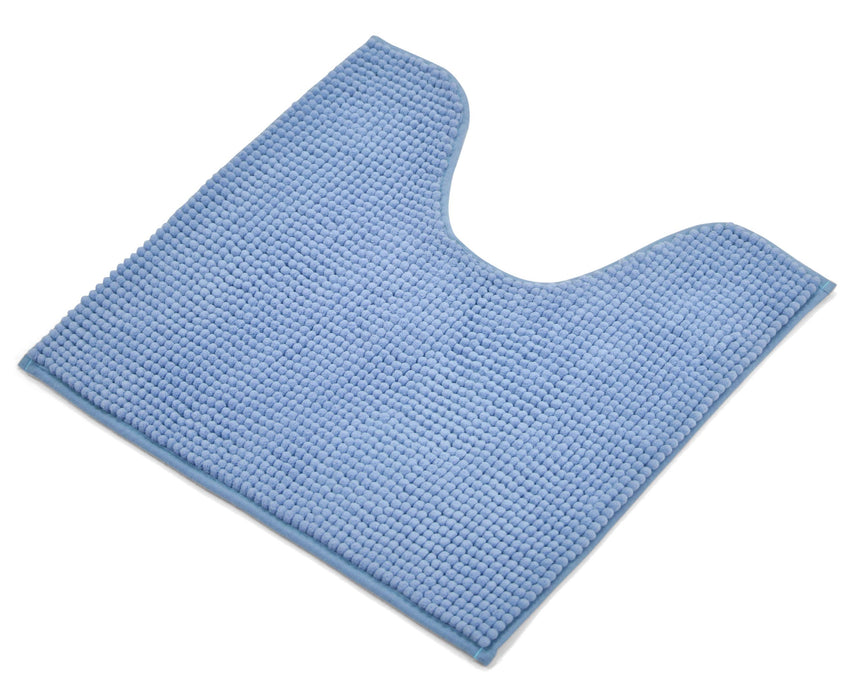 Luxury Non-Slip Soft Blue Pedestal Mat Shaggy Noodle Super Absorbent Microfiber Bathroom Mat