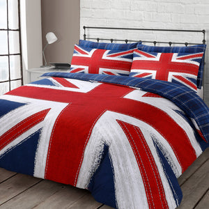 Velosso Union Jack Reversible Duvet Cover & Pillowcase Set