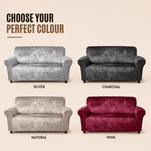 Home Republic Crushed Velvet Stretch Fitted Sofa Cover