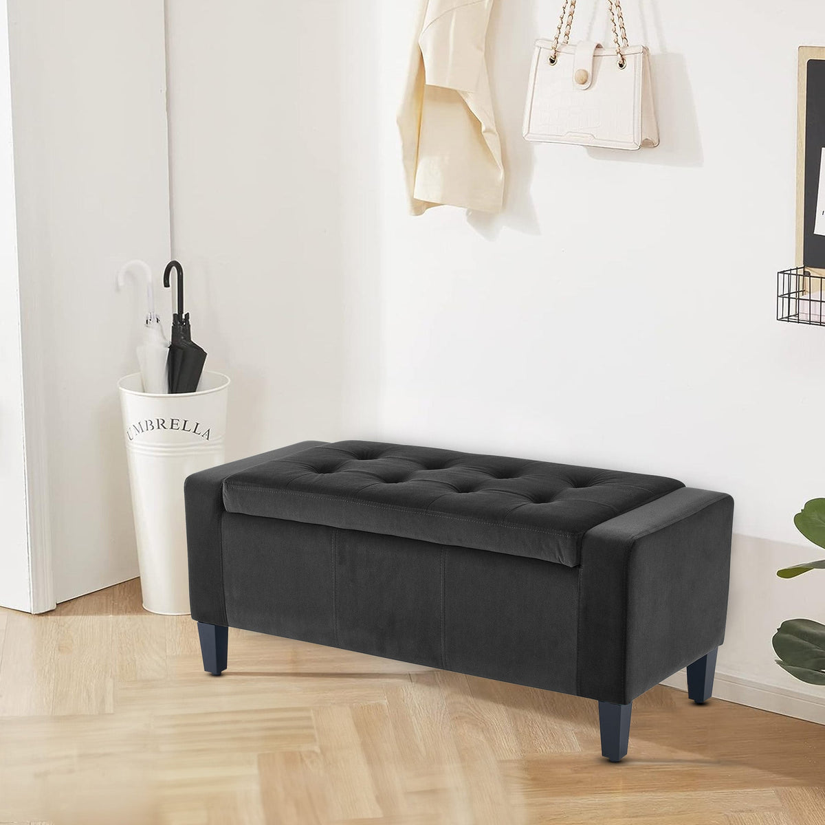 Home Republic Luna Velvet Storage Seat