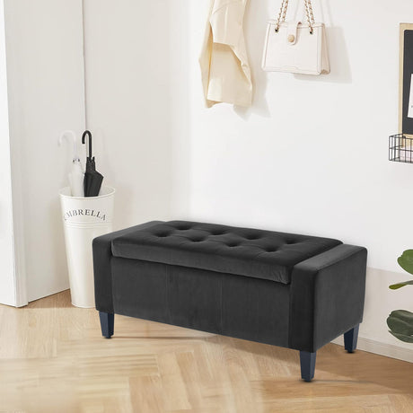 Home Republic Luna Velvet Storage Seat