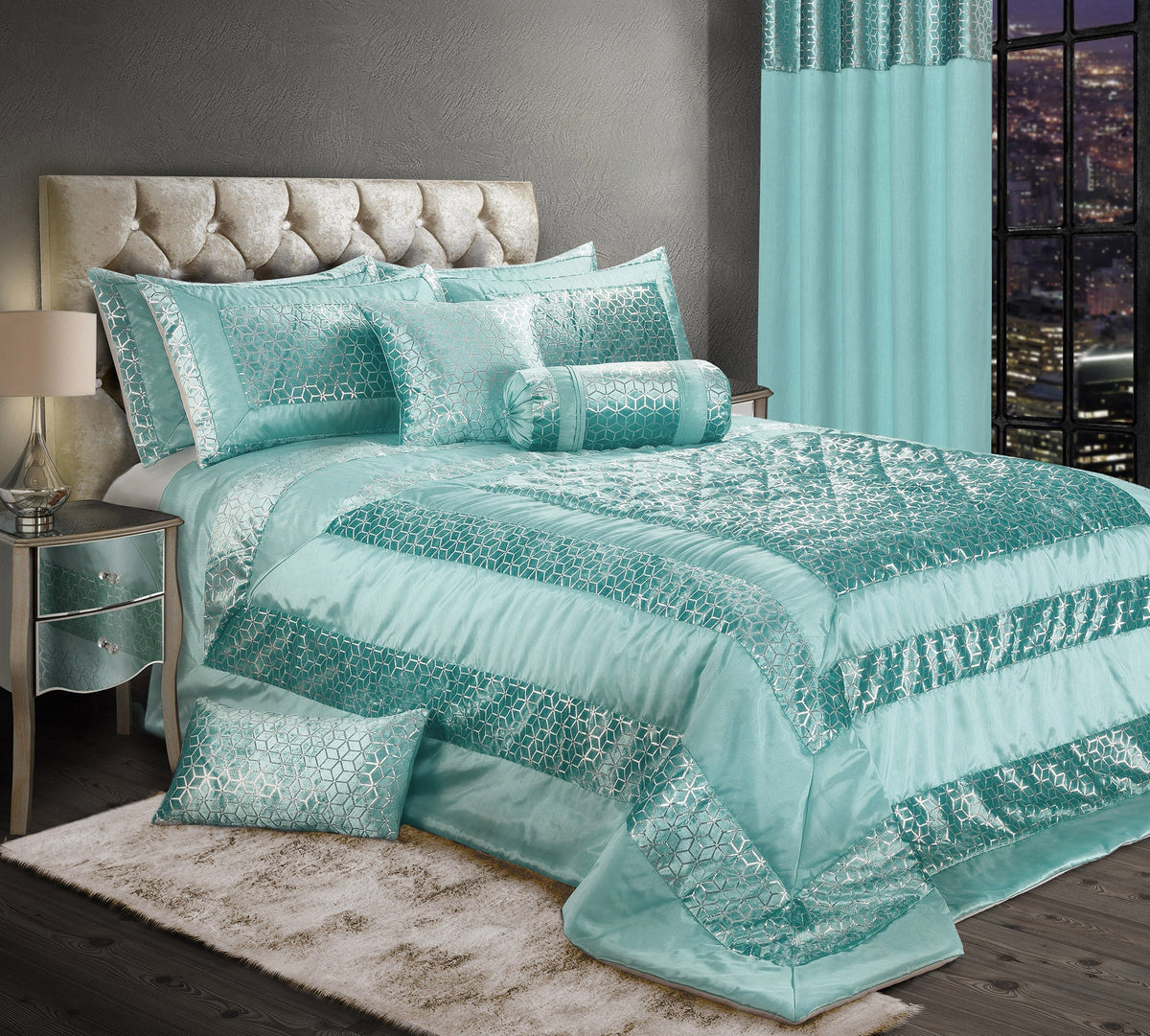 Intimates Vera Faux Silk Foil Printed Bedspread
