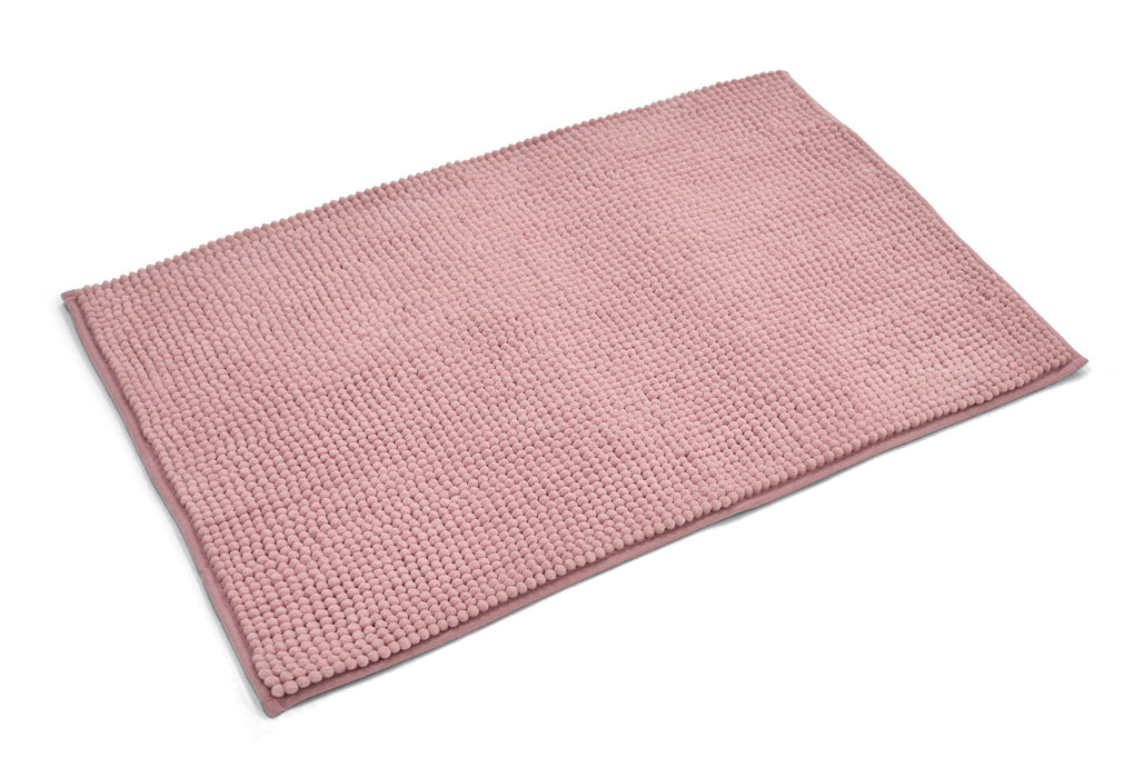 Luxury Non-Slip Soft Blush Pink Bath Mat Shaggy Noodle Super Absorbent Microfiber Bathroom Mat