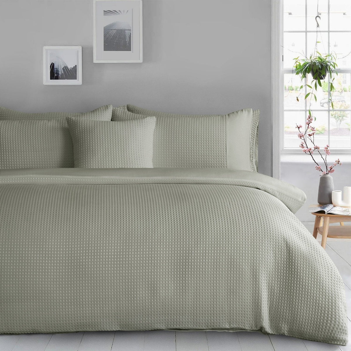 Velosso Waffle Weave Duvet Cover & Pillowcase Set