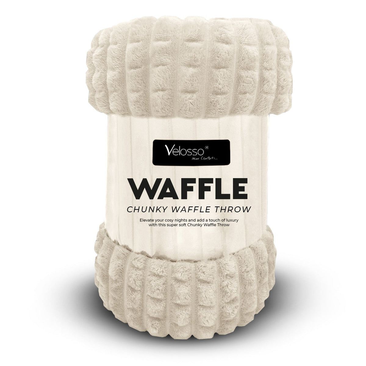 Velosso Chunky Waffle Plush Super Soft Blanket Throw