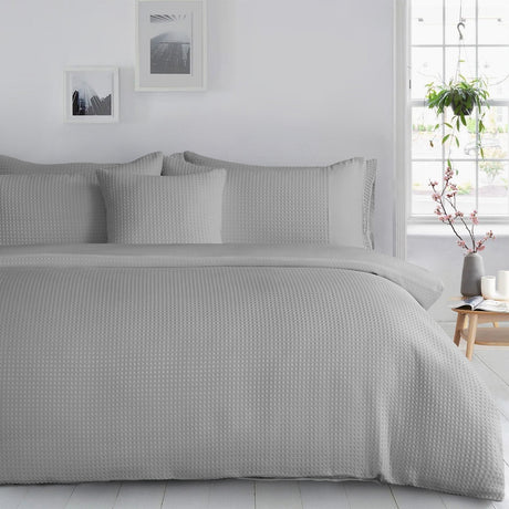 Velosso Waffle Weave Duvet Cover & Pillowcase Set