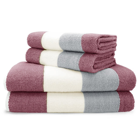 Velosso Weston Stripe Towels 100% Cotton