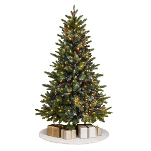 Home Republic Half Christmas Tree With Led Lights And Berries