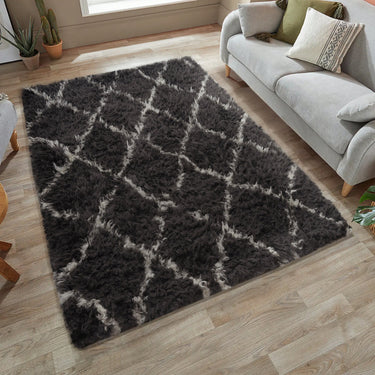 Linhas Rug Shaggy Pile, Geometric