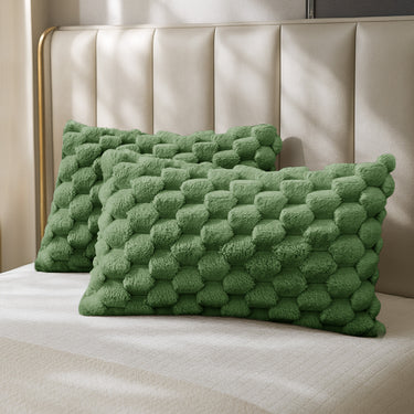 Chunky Popcorn Faux Rabbit Pillowcase Pair