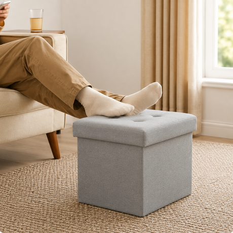 Home Republic Foldable Linen Storage Ottoman
