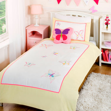 Childrens Butterfly Duvet Cover & Pillowcase Set