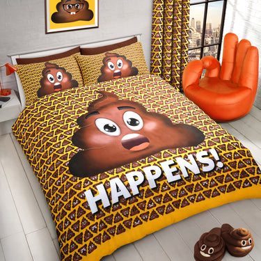 Poo Emoji Funny Duvet Cover and Pillowcase Set