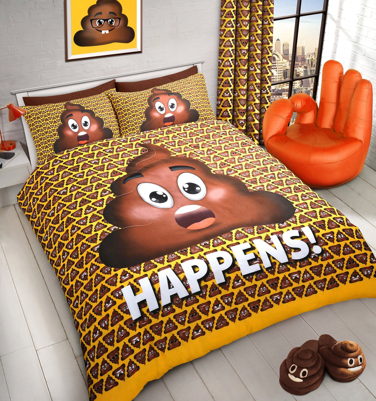 Velosso Poo Emoji Funny Duvet Cover And Pillowcase Set