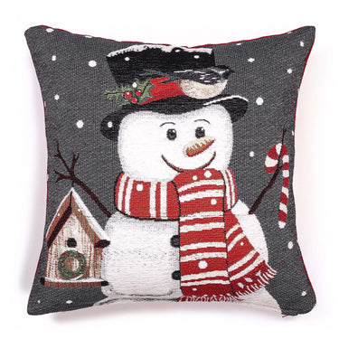 Snowman Birdhouse Cushion Cover