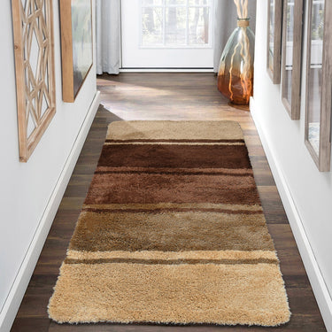 Modern Stripes Floor Rug High / Low Pile, Geometric, Anti Slip Backing