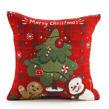 Xmas Tree Check Cushion Cover