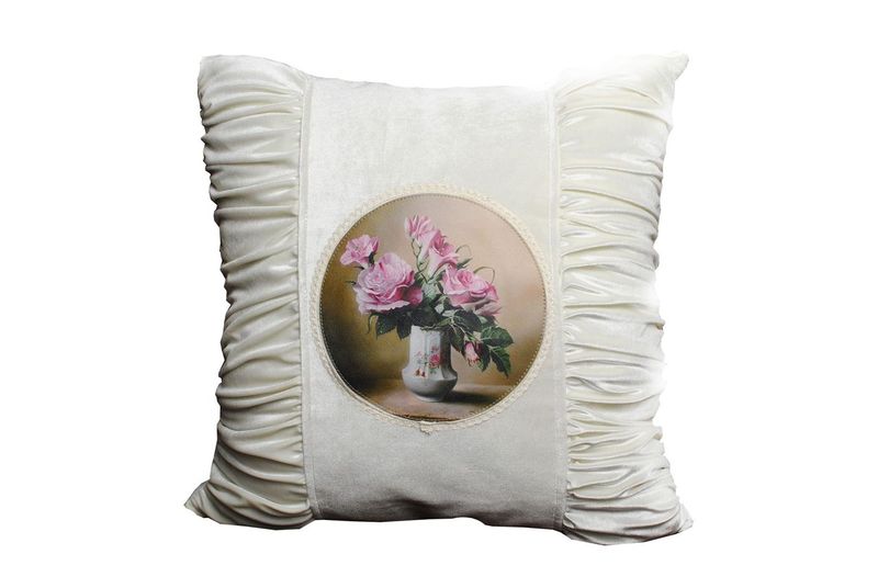 Intimates VELVET PLEATED floral filled removable cushion