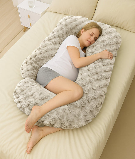 Velosso Chunky Popcorn Faux Rabbit Fur Body Pillow