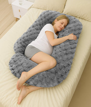 Velosso Chunky Popcorn Faux Rabbit Fur Body Pillow