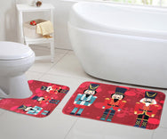 Velosso 2 Piece Christmas Memory Foam Bath And Pedestal Mat Set