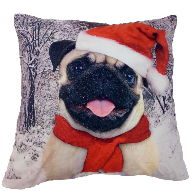 Intimates CHRISTMAS PUG filled removable cushion
