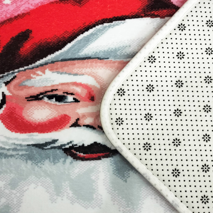 Smiling Santa Bath Mat Set Super-Absorbent Anti-Slip Microfibre