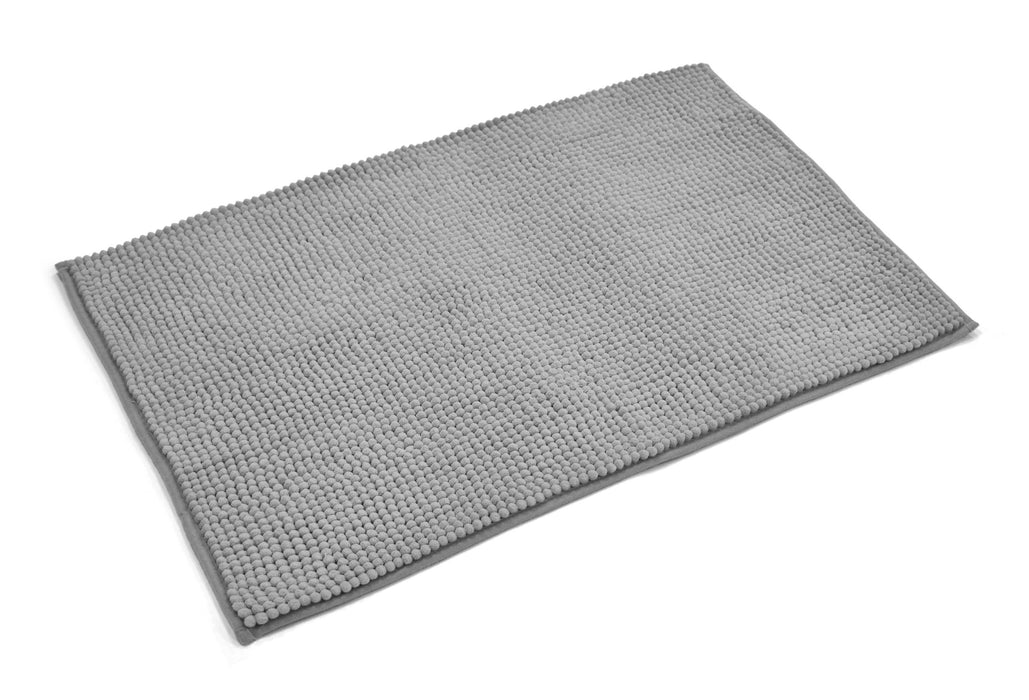 Luxury Non-Slip Soft Grey Bath Mat Shaggy Noodle Super Absorbent Microfiber Bathroom Mat