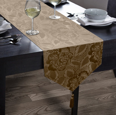 Kitchen Trends Rose Jacquard Table Runner