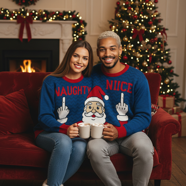Christmas Fun Jumbo Size Duo Naughty Nice Jumper
