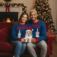Velosso Christmas Fun Jumbo Size Duo Naughty Nice Jumper
