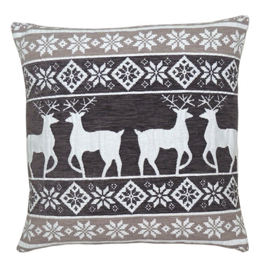 Xmas Chenille Stag Cushion Cover