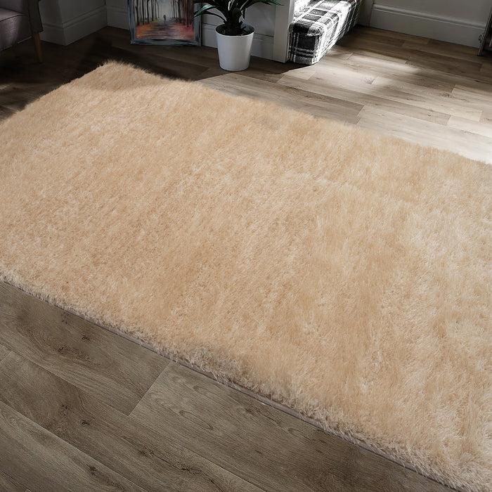 Majestic Champagne Shaggy Floor Rug