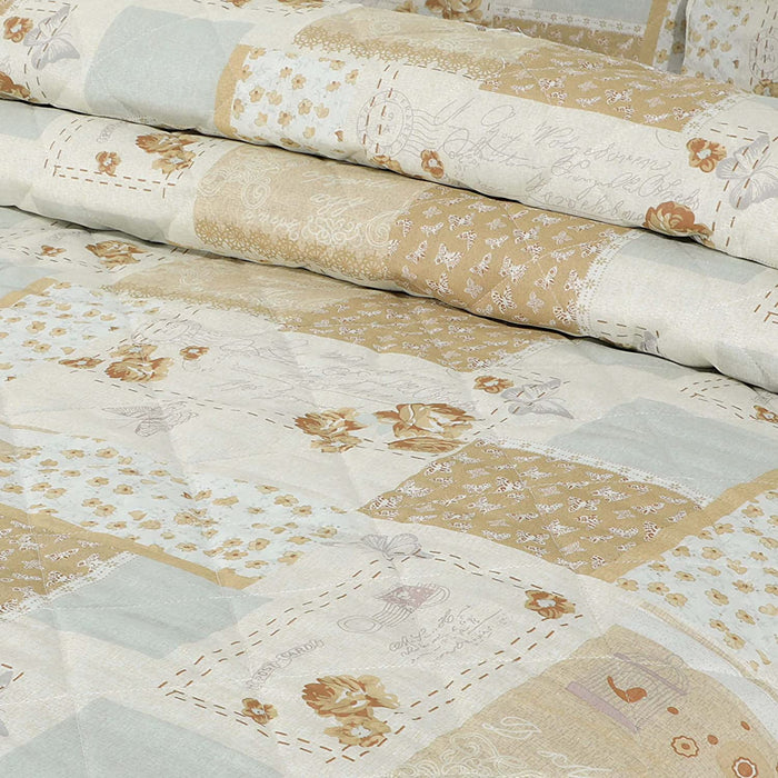 Shabby Chic Floral Natural Maya Bedspread Set