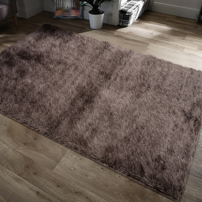 Majestic Chocolate Brown Shaggy Floor Rug