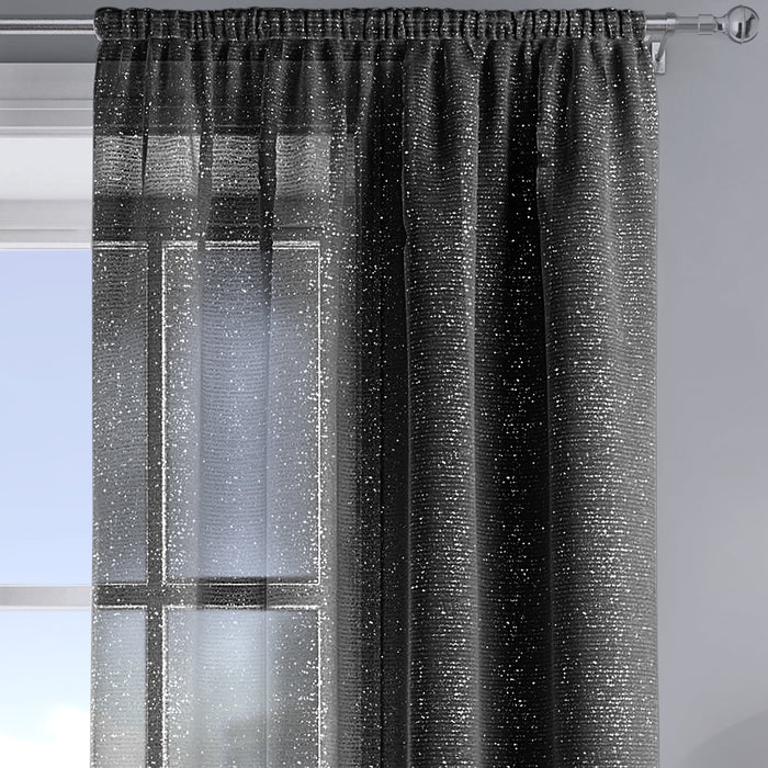 Alessandria Sparkle Black Slot Top Voile Panel