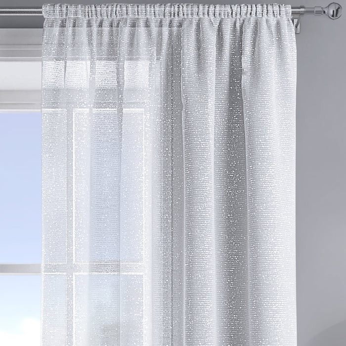 Alessandria Sparkle White Slot Top Voile Panel