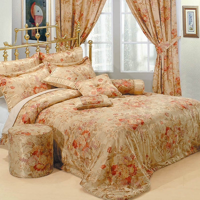 Anastasia Jacquard Gold Duvet Cover & Pillowcase Set