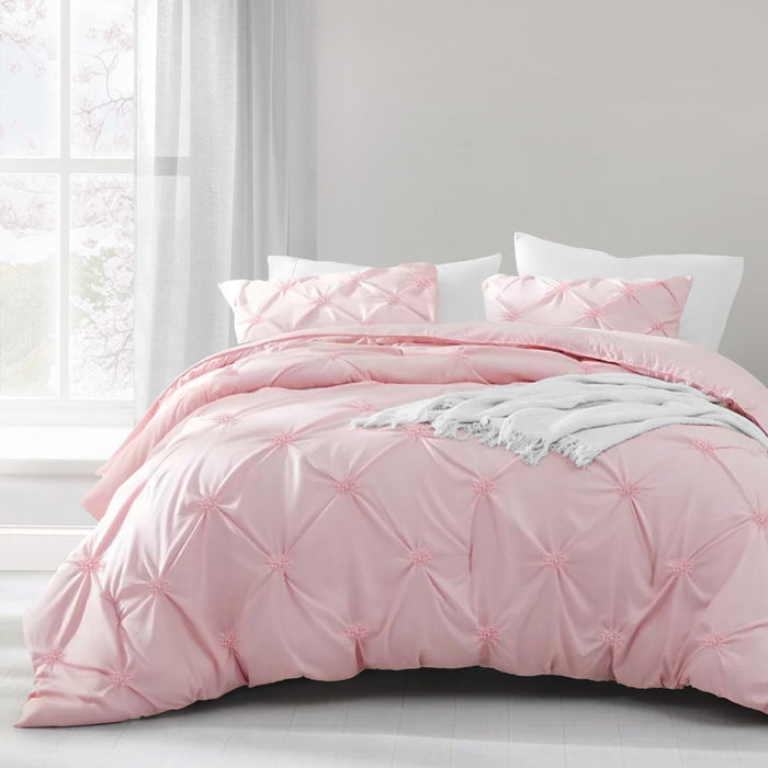 Angelica Pink Pintuck Bedding Set