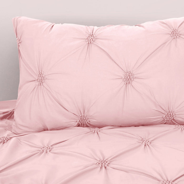 Angelica Pink Pintuck Bedding Set