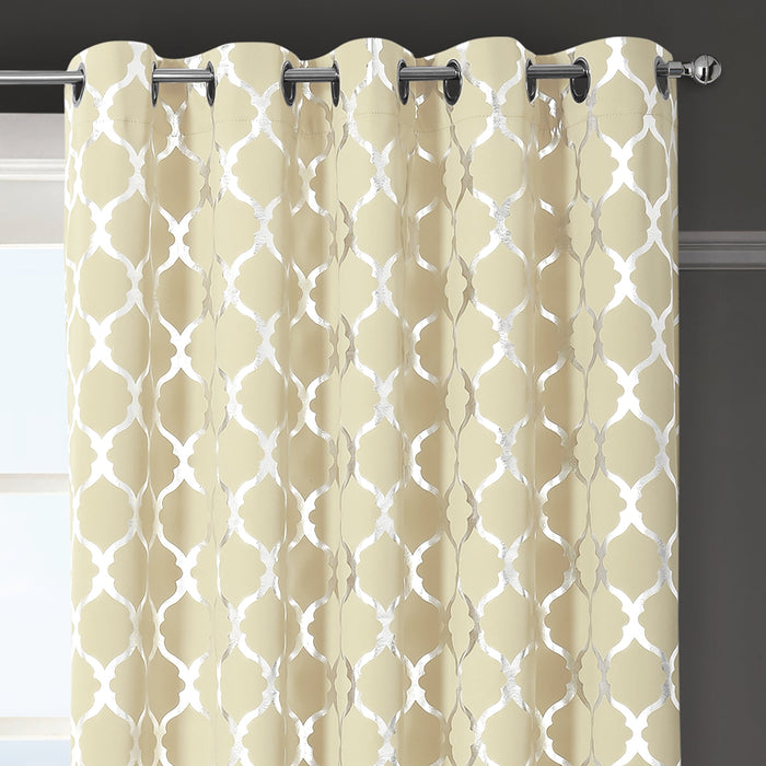 Arabesque Cream Thermal Blackout Ready Made Eyelet Curtains