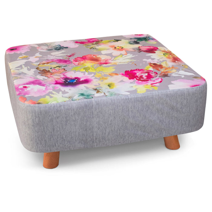 Luxury Ayana Floral Square Footstool