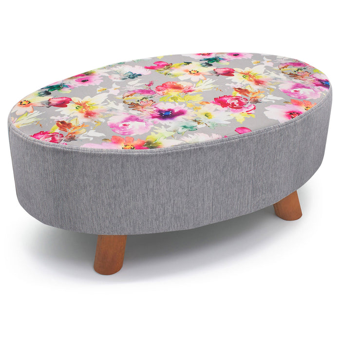 Luxury Ayana Floral Oval Footstool