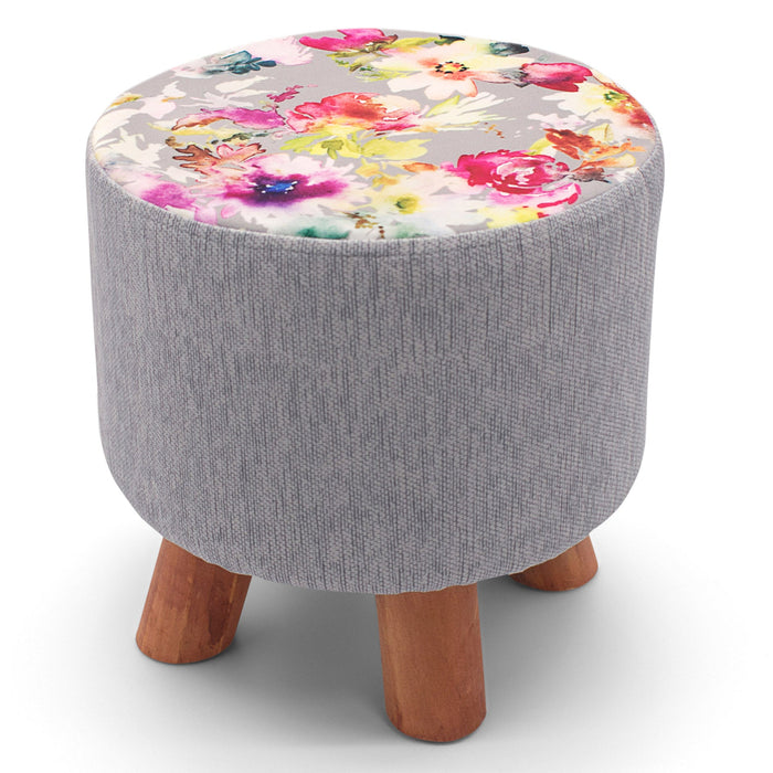Luxury Ayana Floral Round Footstool
