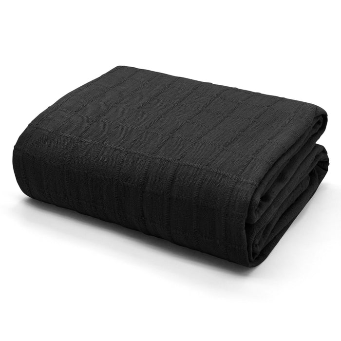 Luxury Black Cotton Throw