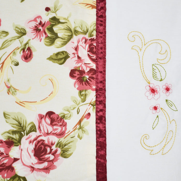 Beatrice Floral Embroidered Duvet Cover & Pillowcase Set